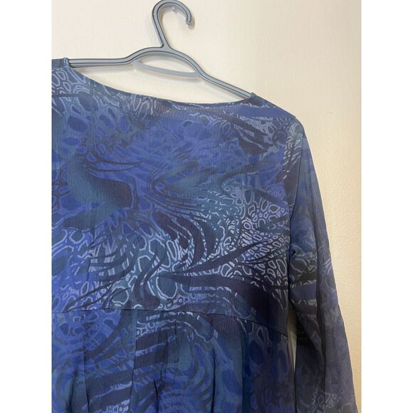 90s Y2k Mesh Dark Babydoll Top Size L Fairy Grunge Whimsigoth Sheer Goblincore - Picture 5 of 9